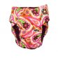 paisley flower on pink diaper - back