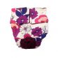 purple flower on white diaper