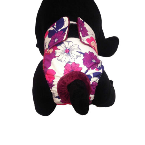 purple flower on white diaper - model 2 purple flower on white diaper - model 2