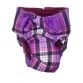 purple plaid diaper - back