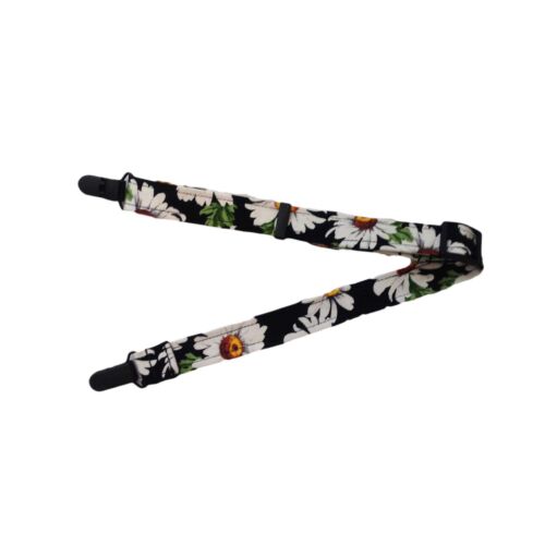 white daisy on black suspenders white daisy on black suspenders