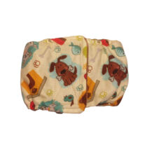 Doggie with Bones on Cream White Dog Belly Band