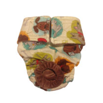 Doggie with Bones on Cream White Dog Diaper