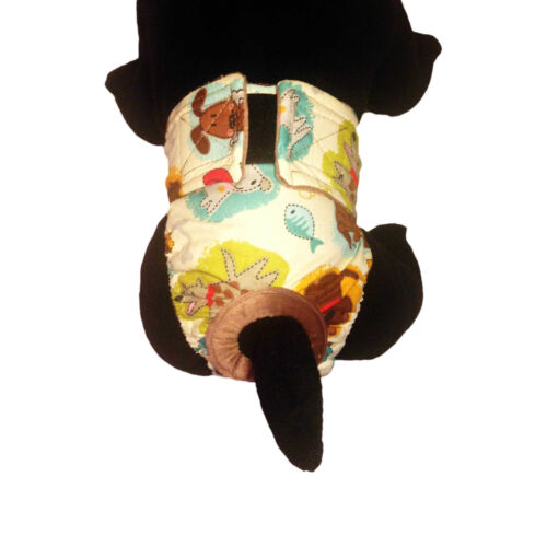 doggie with bones on cream white diaper - model 2 doggie with bones on cream white diaper - model 2