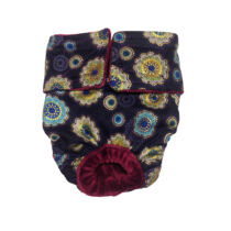 Glory Flower on Dark Blue Dog Diaper