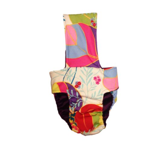 millennial flowers diaper overall - back millennial flowers diaper overall - back