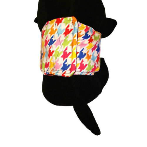 colorful houndstooth belly band - model 2 colorful houndstooth belly band - model 2