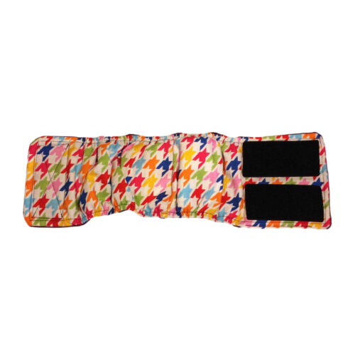 colorful houndstooth belly band - open colorful houndstooth belly band - open