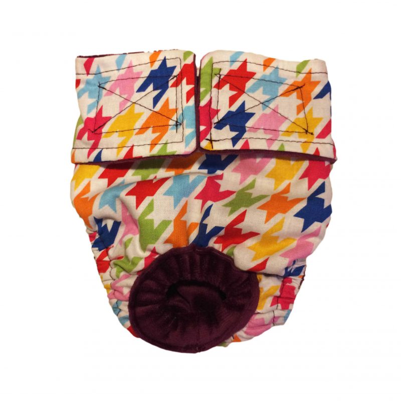 Colorful Houndstooth   Cat Diaper