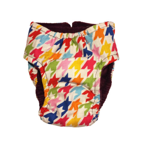 colorful houndstooth diaper - back colorful houndstooth diaper - back