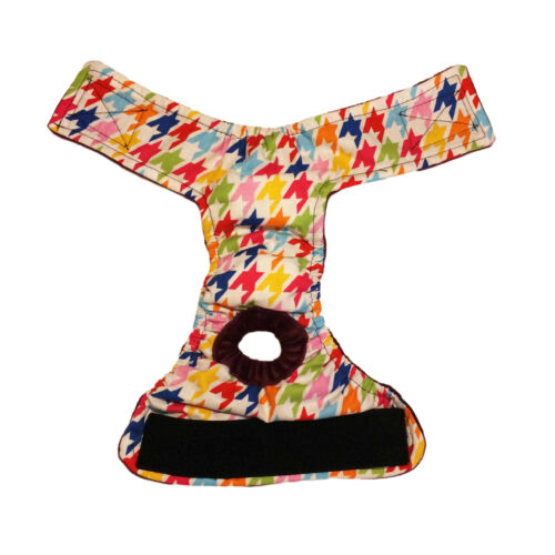colorful houndstooth diaper - open colorful houndstooth diaper - open