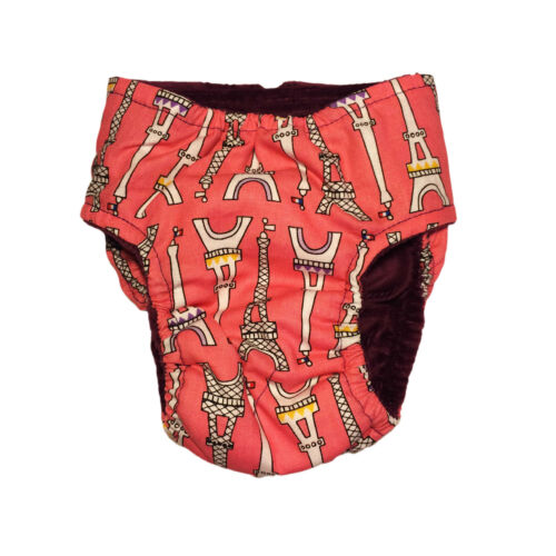 eiffel tower on pink diaper - back eiffel tower on pink diaper - back