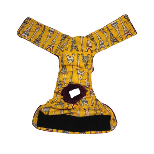 eiffel tower on yellow diaper - open eiffel tower on yellow diaper - open