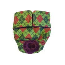 Green Argyle   Dog Diaper
