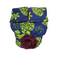 Green Hawaiian Hibiscus Washable Dog Diaper