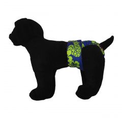 Green Hawaiian Hibiscus Washable Dog Diaper