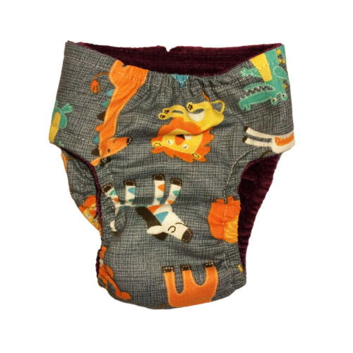 jungle buddies on gray diaper - back jungle buddies on gray diaper - back