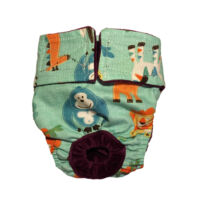 Jungle Buddies on Teal Dog Diaper