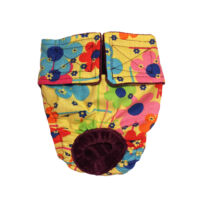 Lucky Flowers on Yellow   Dog Diaper