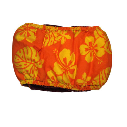 orange hawaiian hibiscus belly band - back orange hawaiian hibiscus belly band - back