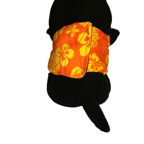orange hawaiian hibiscus belly band - model 2 orange hawaiian hibiscus belly band - model 2