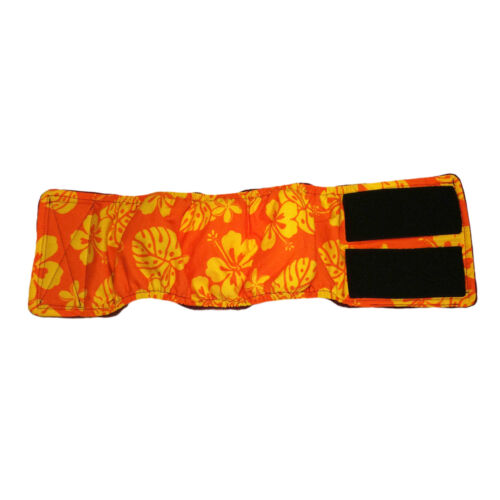 orange hawaiian hibiscus belly band - open orange hawaiian hibiscus belly band - open