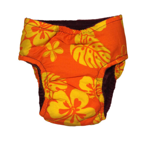 orange hawaiian hibiscus diaper - back orange hawaiian hibiscus diaper - back