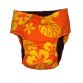orange hawaiian hibiscus diaper - back