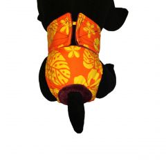 Orange Hawaiian Hibiscus Washable Cat Diaper