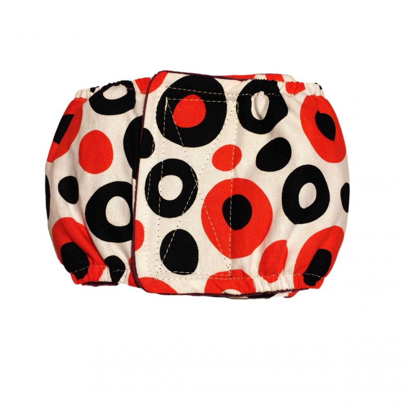 Red and Black Polka  Dog Belly Band