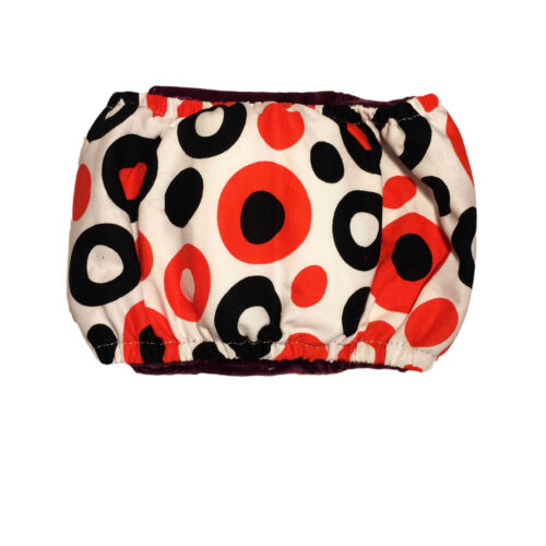 red and black polka belly band - back red and black polka belly band - back