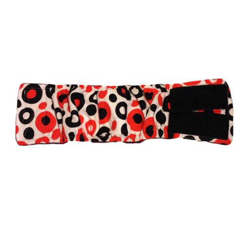 red and black polka belly band - open red and black polka belly band - open