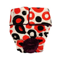 Red and Black Polka   Dog Diaper