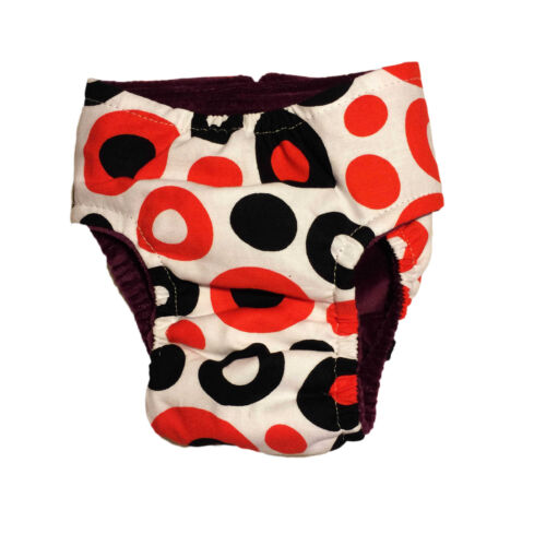 red and black polka diaper - back red and black polka diaper - back