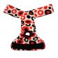 red and black polka diaper - open