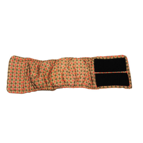 red and brown flower on yellow belly band - open red and brown flower on yellow belly band - open