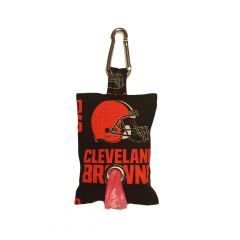 Dog Poop Bag Dispenser made from Cleveland Browns fabric
