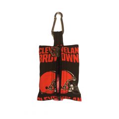 Dog Poop Bag Dispenser made from Cleveland Browns fabric