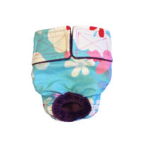 Hawaiian Flower on Light Blue   Dog Diaper