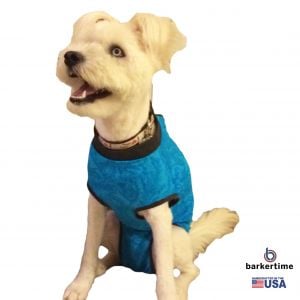 Ocean Blue Flower PeeJama E-Collar Alternative Recovery Suit