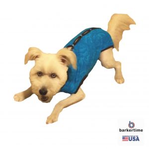 Ocean Blue Flower PeeJama E-Collar Alternative Recovery Suit
