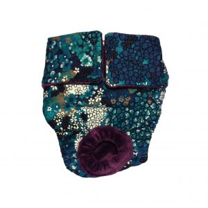 Turquoise Flower Washable Dog Diaper