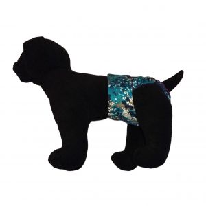 Turquoise Flower Washable Dog Diaper