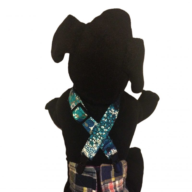 Turquoise Flower Adjustable Suspender to Keep Dog Diapers On