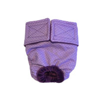 White Polka Dot on Purple   Dog Diaper