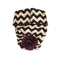 Black Chevron on White Washable Cat Diaper