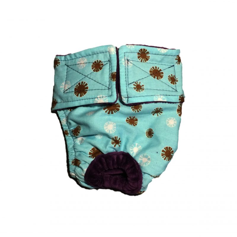 Brown and White Snowflakes on Light Blue   Dog Diaper