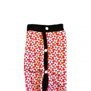 Daisy Flower on Red PeeJama E-Collar Alternative Recovery Suit
