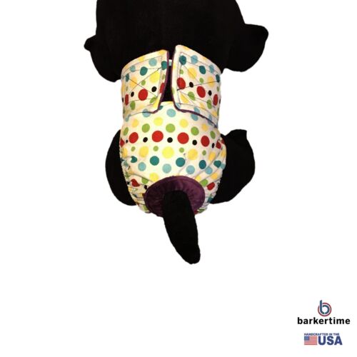 multi-color-polka-dot-on-white-diaper-model-2 multi-color-polka-dot-on-white-diaper-model-2