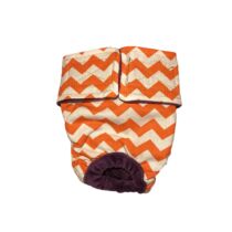 Orange and White Chevron Dog Diaper